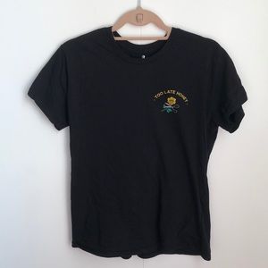 Too Late Honey Black Cotton:On T-Shirt